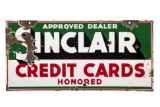 Sinclair Credit Cards Honored Porcelain Sign
