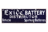 Early Exide Battery Porcelain Sign