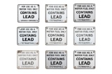 Lot 9 Contains Lead Porcelain Signs