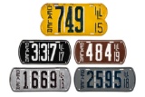 Lot Of 5 1915-1919 Illinois License Plates