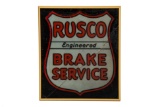 Rare Rusco Brake Service Reverse Painted Glass