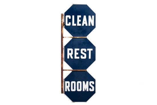 Clean Rest Rooms Porcelain Sign