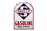 Skelly Gasoline Porcelain Tombstone Sign