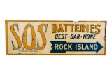 Early S.O.S Batteries Tin Sign