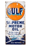 Gulf Supreme Motor Oil Lighthouse Porcelain Sign