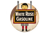 Early White Rose Gasoline Tin Sign