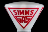 Rare Simms Gasoline One Piece Gas Pump Globe