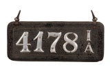 Early Iowa Leather License Plate
