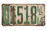 1914 Illinois License Plate