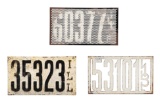 Lot Of 3 Early Illinois License Plates