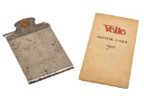 Rare Velie Motors Clipboard & 1910 Booklet