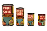 Lot Of 4 Pep Boys Pure As Gold Grease Cans