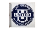 United Telephone Service Porcelain Flange Sign