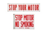 Lot Of 2 Stop Your Motor / No Smoking Signs