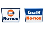 Lot Of 2 Gulf No Nox Porcelain Gas Pump Plates