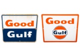 Lot Of 2 Good Gulf Porcelain Gas Pump Plates