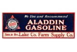 Illinois Farm Aladdin Gasoline Tin Sign