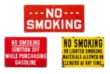 Lot Of 3 No Smoking Porcelain Signs