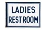 Ladies Restroom Porcelain Flange Sign