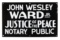 John Wesley Ward Jr. Public Notary Sign