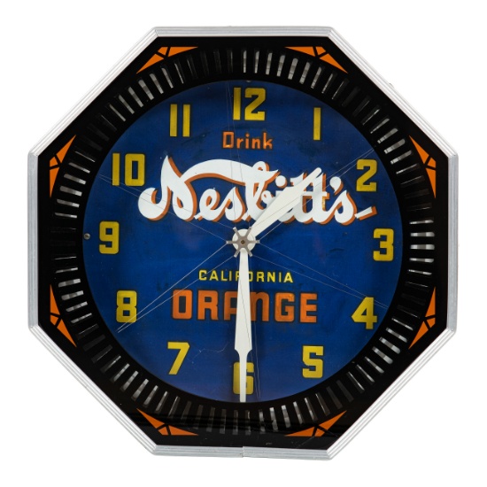 Nesbitt's Orange Neon Clock