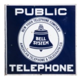 Bell System Public Telephone Flange Sign