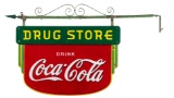 Drink Coca Cola Drug Store Sign With Bracket