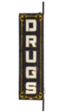 Early Drugs Milk Glass Sign