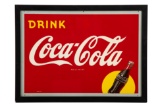 Drink Coca Cola Framed Masonite Sign