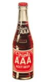 Triple AAA Root Beer Die Cut Bottle Sign