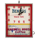 Benrus Maxwell House Coffee Clock