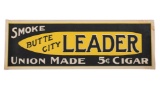 Smoke Leader Union Made 5 Cent Cigar Banner