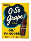 O-So Grape Soda Sign With Bottle