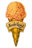 Medo-Land Die Cut Ice Cream Cone Sign