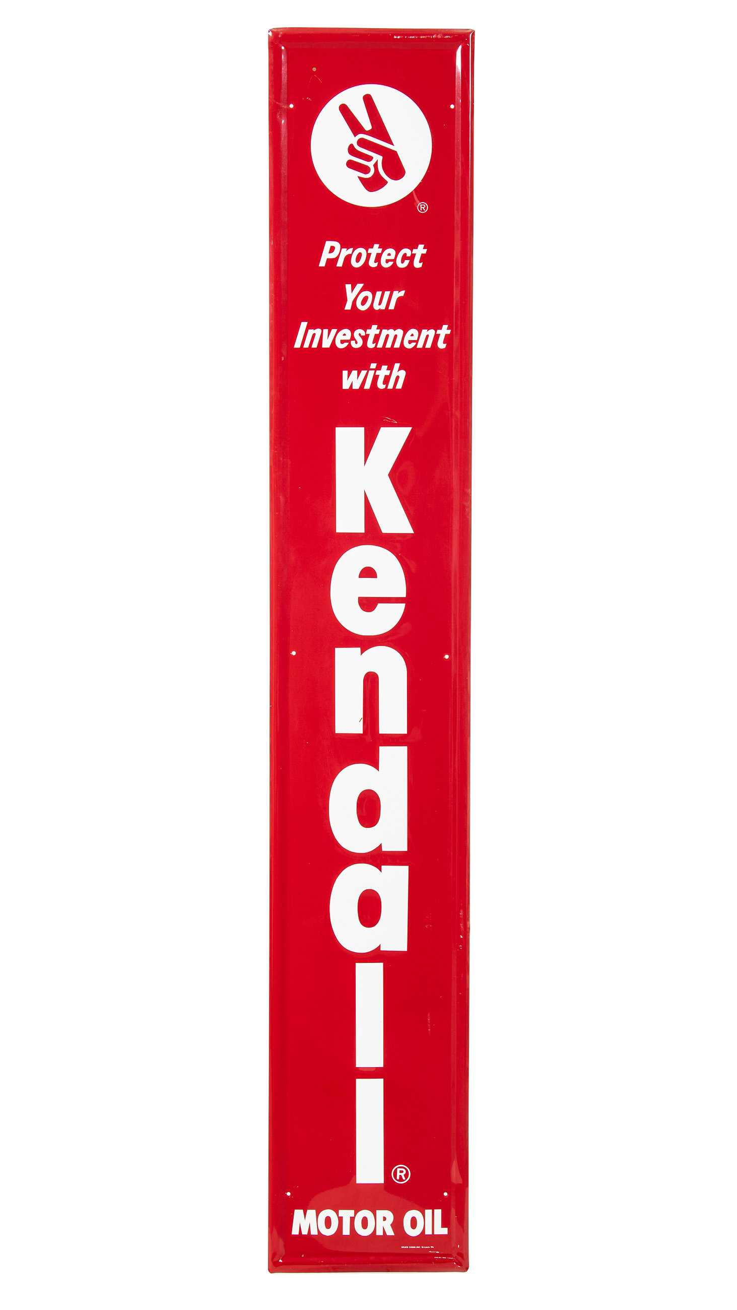 激レア‼️1980年代のKendallロゴ入り看板‼️ Kendall Motor Oil Vertical Sign | Proxibid