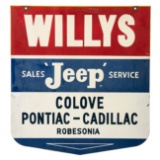 Willys Jeep Sales Service Hanging Sign