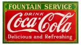 1933 Drink Coca Cola Fountain Service Sign