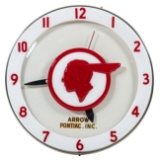 Pontiac Embossed Lighted Clock