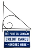 Pure Oil Company Credit Cards Sign With Bracket