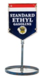 Standard Ethyl Gasoline Curb Sign On Base