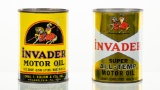 Lot Of 2 Invader Motor Oil Cans