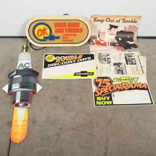 Ok Used Cars Light Up With Assortment Of Paper Ads
