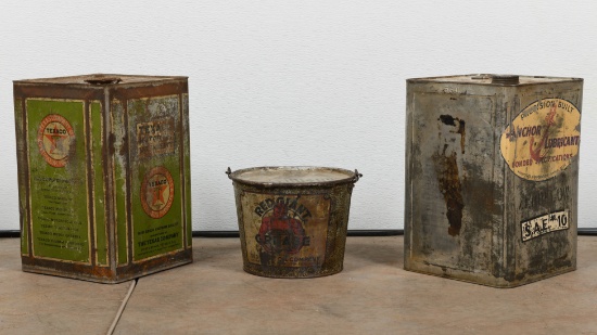 Lot Of Three Motor Oil Cans