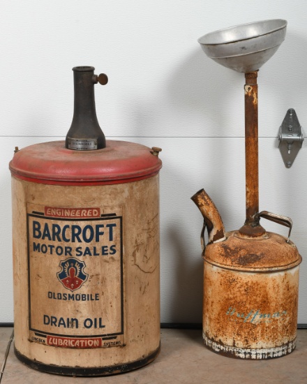 Lot Of Two Motor Oil Drain Barrel's