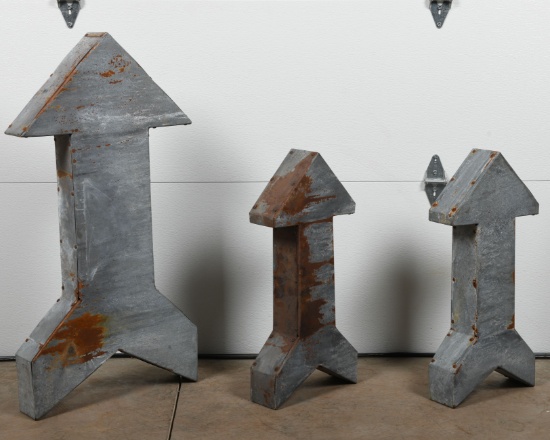 Lot Of Three Tin Arrows