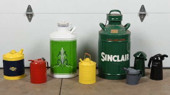 Lot Of Eight Oil Cans
