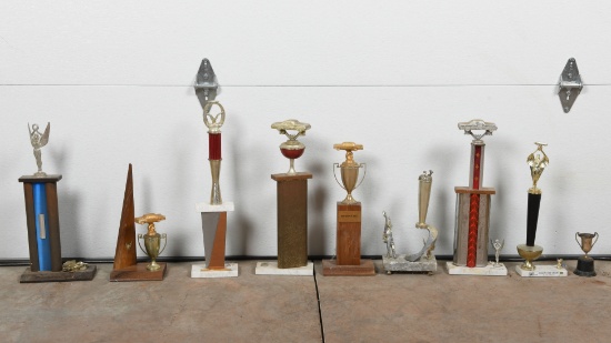 Lot Of Nine Automotive Trophies