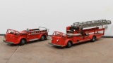 Lot Of Two Tin Fire Truck Toys