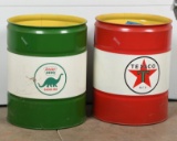 Lot Of Two Texaco & Sinclair Trash Cans