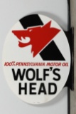 Wolf's Head Motor Oil Sign